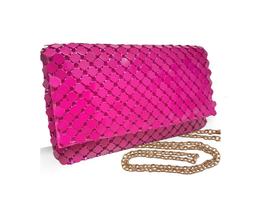 Bolsa Clutch Carteira Mão Metal Pink Baladas Casamentos Formaturas