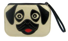 Bolsa Clutch Carteira Mão Porta Celular Pug Couro Madamix