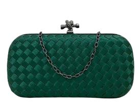 Bolsa Clutch Cetim Verde Tressê Casamentos Madrinhas