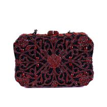 Bolsa Clutch com Cristais Vermelhos