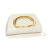 Bolsa Clutch Com Fivela De Metal Dourada Para Mulheres, Ideal Para Festas E Banquetes, Bolsa De