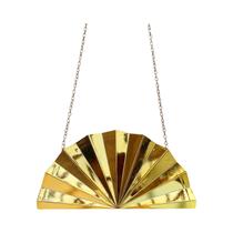 Bolsa Clutch Em Forma De Leque Metálica Dourada Prateada Rosa Choque Para Noite 2025 Nova