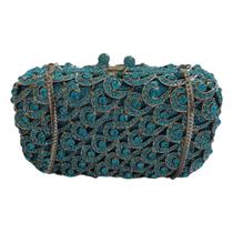 Bolsa Clutch Feminina De Festa Luxo Com Cristais E Strass