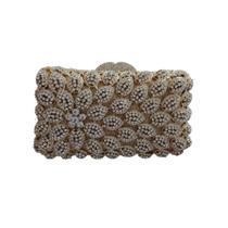 Bolsa Clutch Feminina De Festa Luxo Com Cristais E Strass