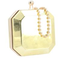 Bolsa Clutch Feminina em Metal Design Geométrico Bolsa Clutch Feminina em Metal Design Geométrico