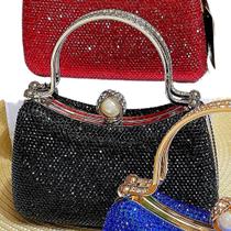 Bolsa Clutch Feminina Preta Com Alça Strass Prata Festa Luxo