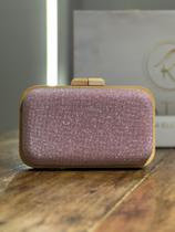 Bolsa clutch festa brilho rosa