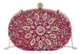 Bolsa Clutch Festa Pedras pink Brilho Casamentos Formaturas