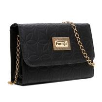 Bolsa Clutch Form's com Detalhe Costuras Florais Repartições Alça de Corrente Bolsa Clutch Form's com Detalhe Costuras Florais Repartições Alça de Corrente
