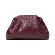 Bolsa Clutch Grande De material sintético Vintage Burgundy Com Padrão Trançado Para Mulheres Em Bolsa Clutch Grande De material sintético Vintage Burgundy Com Padrão Trançado Para Mulheres Em