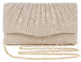 Bolsa clutch LovyoCoco para mulheres, bolsa de noite formal, champanhe