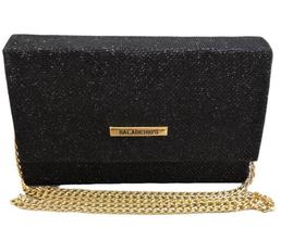 Bolsa Clutch Pequena Glitter Preta Tory Baladeiros
