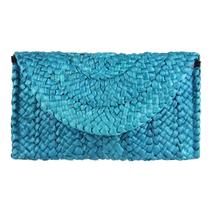 Bolsa Clutch Purse Freie Liebe Straw Woven Envelope Bolsa de praia