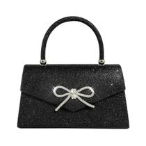 Bolsa Clutch Purse Trisapu, bolsa de noite feminina, Sparkly Bow, preta Bolsa Clutch Purse Trisapu, bolsa de noite feminina, Sparkly Bow, preta