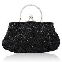 Bolsa Clutch Purse Vistarroy Vintage Style, bolsa de noite de vidro frisado