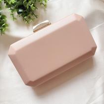 Bolsa Clutch Rosê Acetinada com Detalhes Dourados Bolsa Clutch Rosê Acetinada com Detalhes Dourados