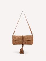Bolsa Clutch Tricô Couro - Caramelo Bolsa Clutch Tricô Couro - Caramelo