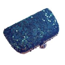 Bolsa Clutch Verde Musgo com Paetês e Acabamento Grafite