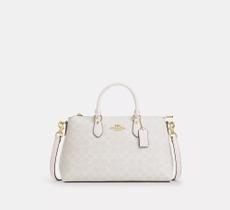 Bolsa Coach Georgia Satchel Signature Jacquard Off-White