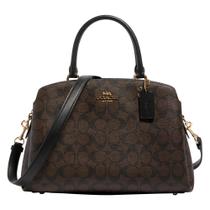 Bolsa Coach Lillie Carryall, marrom, preto, lona, couro
