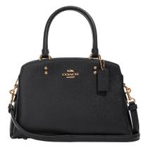 Bolsa Coach Mini Lillie Carryall Crossgrain Leather preta