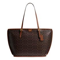 Bolsa Coach Taxi Tote em Canvas Signature Maple Sable Bolsa Coach Taxi Tote em Canvas Signature Maple Sable