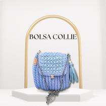 Bolsa Collie - Bolsa feita em crochê utilizando fio de malha.