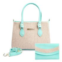 Bolsa Colors Azul Luxo Sacola Transversal Regulavel Ziper