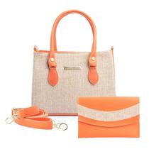 Bolsa Colors Laranja Luxo Sacola Transversal Regulavel Ziper