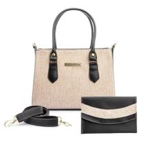 Bolsa Colors Preta Luxo Sacola Transversal Regulavel Ziper