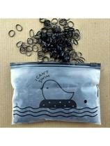 Bolsa com 2000 elastico preto para cabelo