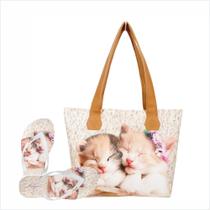 Bolsa Com Chinelo Feminino Gatinhos Magicc Bolsa Bolsa Com Chinelo Feminino Gatinhos Magicc Bolsa