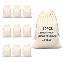 Bolsa com cordão OKBA Sublimation em tela branca 35x40cm (10PCS) Bolsa com cordão OKBA Sublimation em tela branca 35x40cm (10PCS)