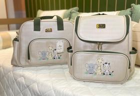 BOLSA COM MOCHILA SAFARI CORANO 5558 ARTE E COMPANHIA - bege verde militar