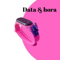 Bolsa Com Relogio Infantil Stitch rosa