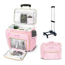 Bolsa com Rodinhas para Professora Ezy Roll Grande Tote Impermeável Rosa