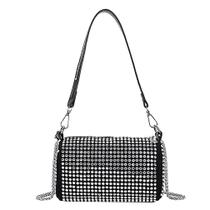Bolsa com Strass Prata Transversal Duas Alças