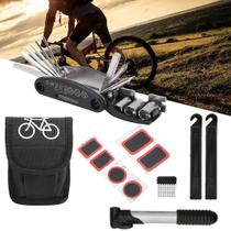 Bolsa Completa de Ferramentas de Reparo, Bomba, Remendo e Chave para Bike - Farol de Bike LED AE