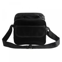 Bolsa confeccionada em tecido de nylon, utilizada para transportar kit de fibra optica ou maquiagem
