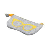 Bolsa Cosmética Portátil De Lã Feltro Unissex Em 5 Cores, Estojo Para Óculos, Bolsa De Armazenamento