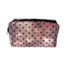 Bolsa Cosmética Transparente Em Forma De Coração Para Mulheres, Organizador De Necessaire Em Malha,