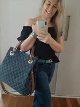 Bolsa couro com Jeans