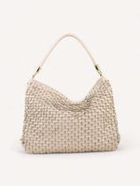 Bolsa Couro Escamas Boho - Off White