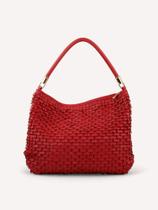 Bolsa Couro Escamas Boho - Vermelho