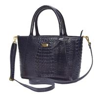 Bolsa Couro Legítimo Feminina Transversal Tiracolo Tote Azul
