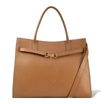 Bolsa Couro Mão E Transversal Metal Hook Camel