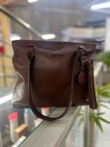 Bolsa Couro Marrom Escuro Fenzzo