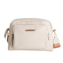 Bolsa Couro Média Transversal Dayane Magalhães Off White Bolsa Couro Média Transversal Dayane Magalhães Off White