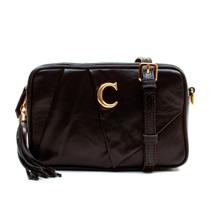 Bolsa Couro Preto Cecconello C2621-2 Bolsa Couro Preto Cecconello C2621-2