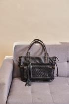 Bolsa Couro Tressê - Preto